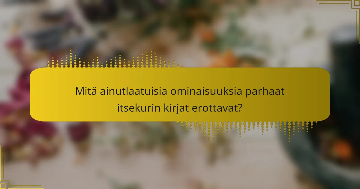 Mitä ainutlaatuisia ominaisuuksia parhaat itsekurin kirjat erottavat?