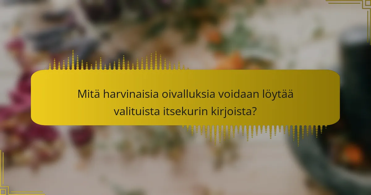 Mitä harvinaisia oivalluksia voidaan löytää valituista itsekurin kirjoista?