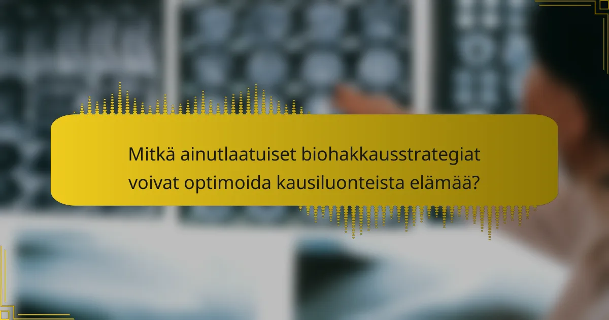 Mitkä ainutlaatuiset biohakkausstrategiat voivat optimoida kausiluonteista elämää?