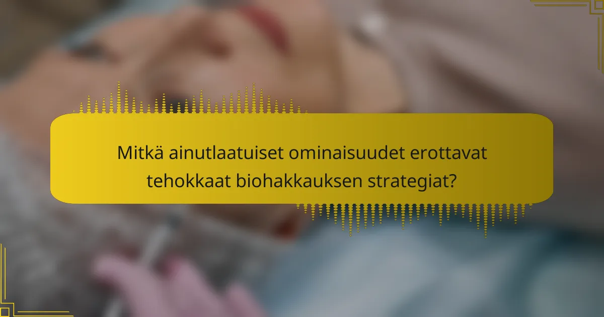 Mitkä ainutlaatuiset ominaisuudet erottavat tehokkaat biohakkauksen strategiat?
