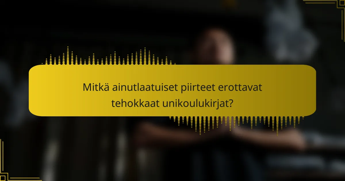 Mitkä ainutlaatuiset piirteet erottavat tehokkaat unikoulukirjat?