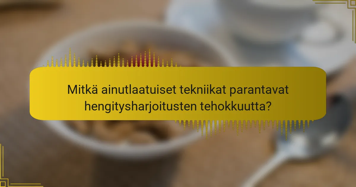 Mitkä ainutlaatuiset tekniikat parantavat hengitysharjoitusten tehokkuutta?
