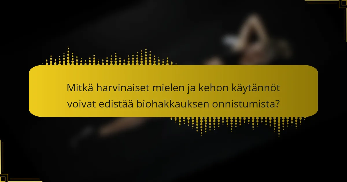 Mitkä harvinaiset mielen ja kehon käytännöt voivat edistää biohakkauksen onnistumista?
