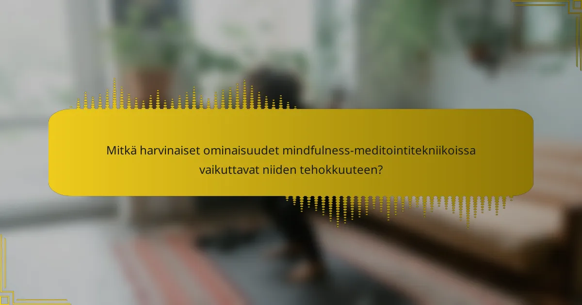 Mitkä harvinaiset ominaisuudet mindfulness-meditointitekniikoissa vaikuttavat niiden tehokkuuteen?