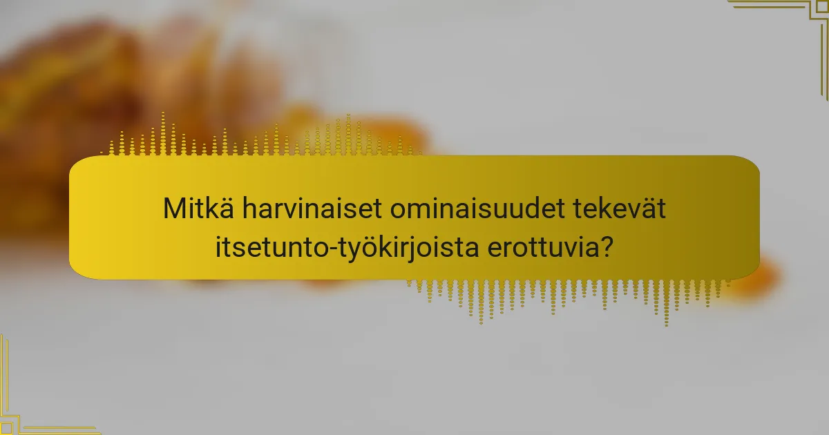Mitkä harvinaiset ominaisuudet tekevät itsetunto-työkirjoista erottuvia?
